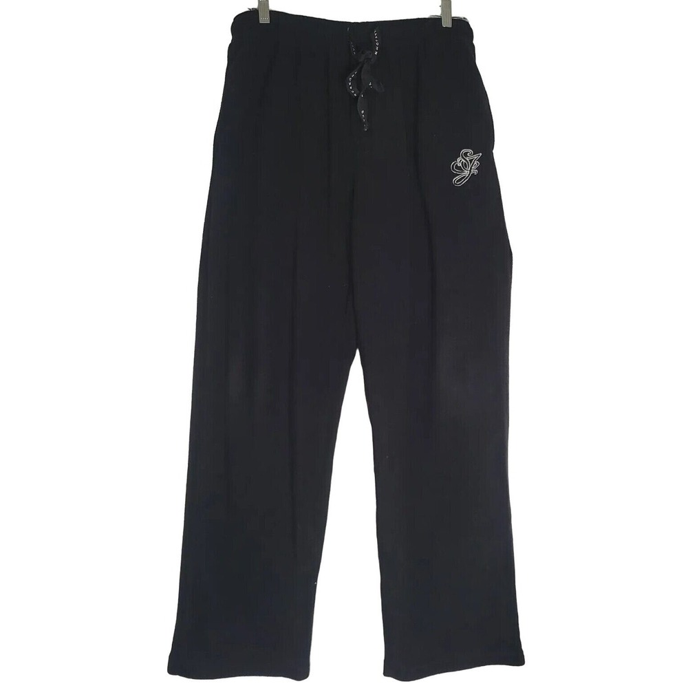 Sean John Mens Black Fleece Pajama Sleep Pants Size M Embroidered Logo Y2K retro